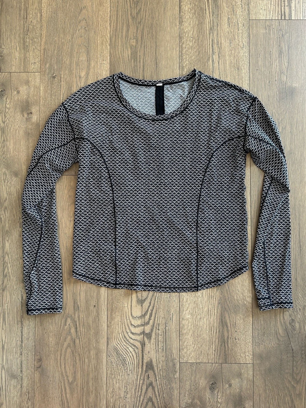 Lululemon Black and White Long-Sleeve Performance Top